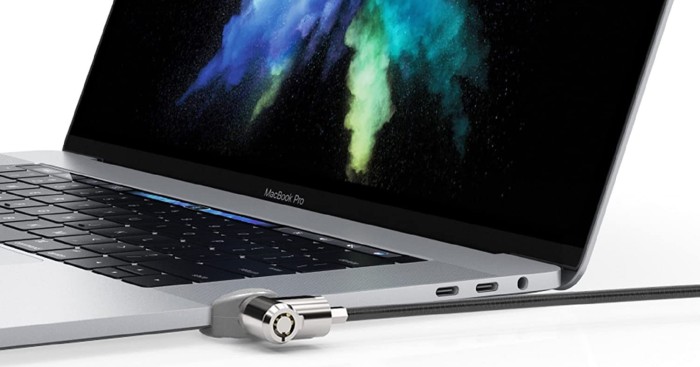 Maclocks Ledge Adapter inkl. Kabelschloss mit Schlüssel für Macbook Pro Touch Bar 13.3"/15.4"