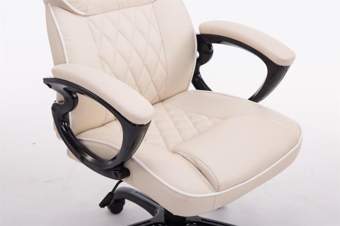 CLP BIG XXX sztuczna skóra fotel biurowy, kremowy