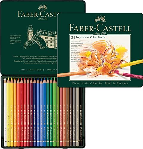 Faber-Castell Polychromos Künstlerfarbstift sortiert, Metalletui, 24er-Set