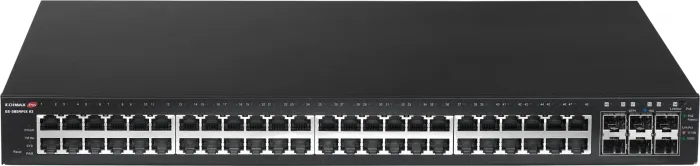 Edimax 54-Port Gigabit PoE+ Web Smart Switch für Langstrecken mit 6 SFP+ 10G-Por