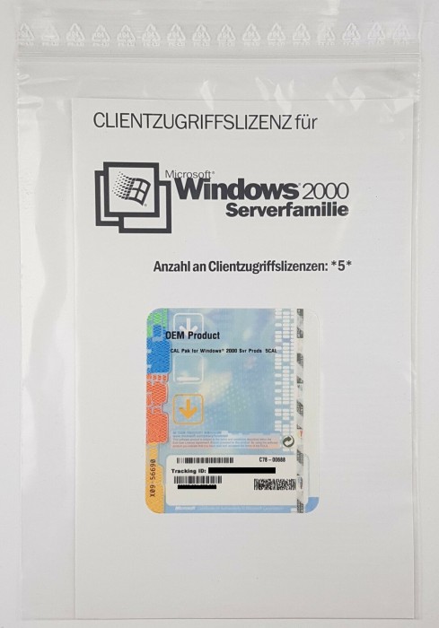 Microsoft Windows 2000 Server DSP/SB, 5 User CAL (Zusatzlizenzen) (deutsch) (PC)