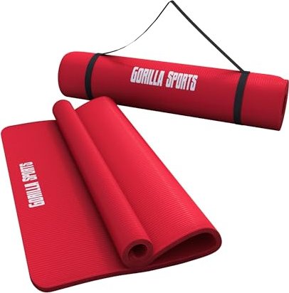Gorilla Sports mata do jogi 190x60cm czerwony