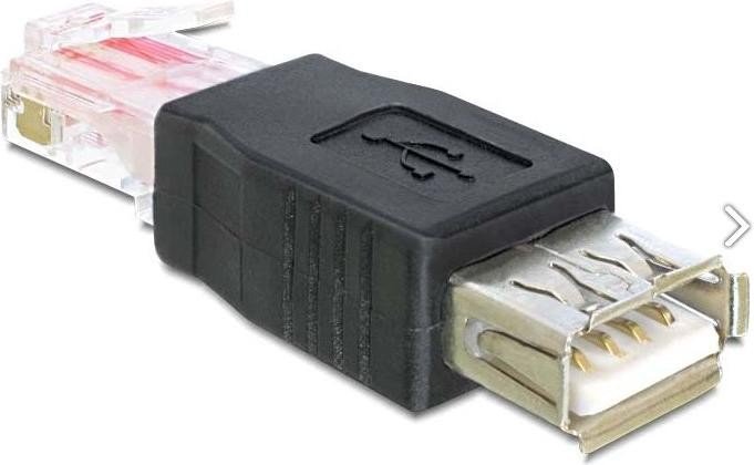 DeLOCK Adapter, USB-B [Buchse] auf RJ-45 [Stecker]