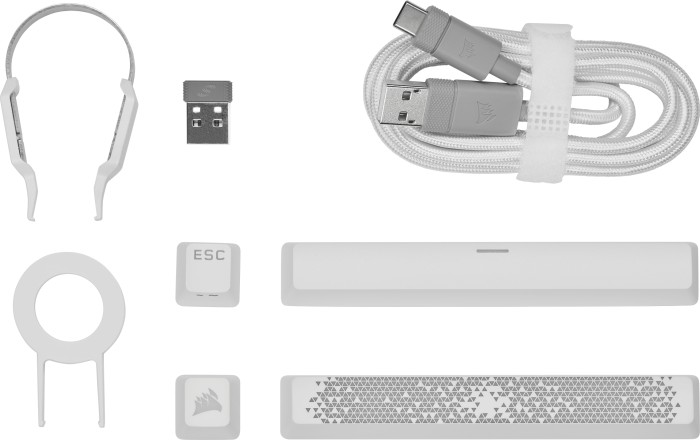 Corsair Gaming K70 PRO mini Wireless biały, MX SPEED RGB Silver, USB/Bluetooth, DE