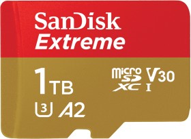 SanDisk Extreme R190/W130 microSDXC 1TB Kit, UHS-I U3, A2, Class 10
