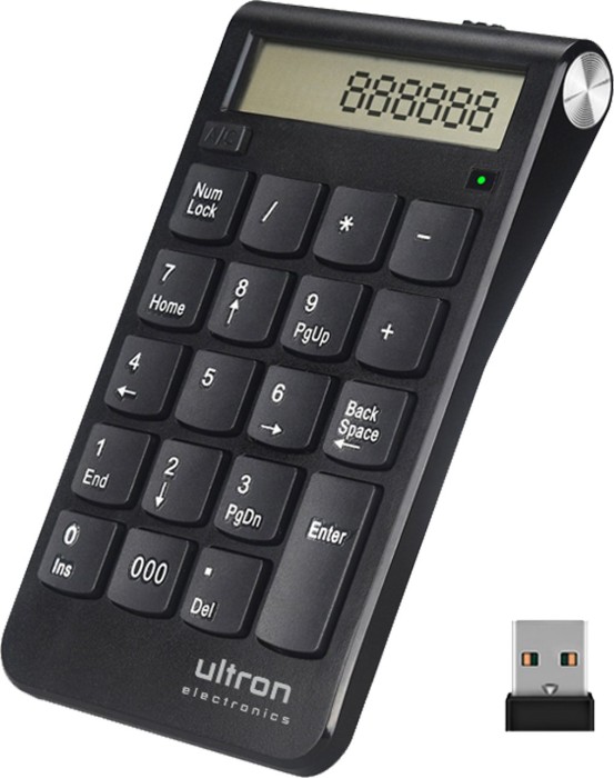Ultron UN2 kabelloser klawiatura numeryczna & kalkulator czarny, USB