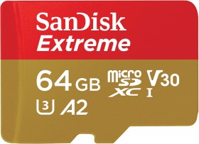 SanDisk Extreme R170/W80 microSDXC 64GB Kit, UHS-I U3, A2, Class 10