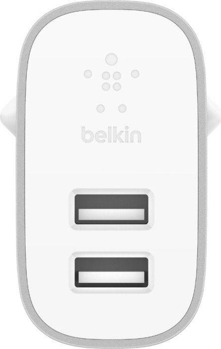 Belkin BoostCharge 2-Port Netzladegerät silber