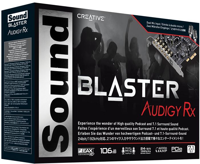 Creative Sound Blaster Audigy RX, PCIe