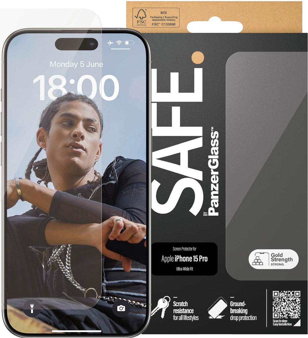 Panzerglass Protection d'écran Ultra Wide Fit iPhone 15 Pro