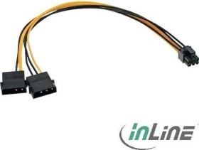 InLine power adapter cable 2x 4-pol plug/6-pol socket