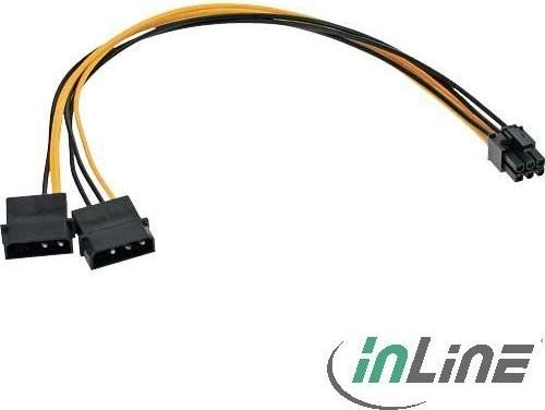 InLine adapter zasilający przewód 2x 4-pol wtyczka/6-pol gniazdko