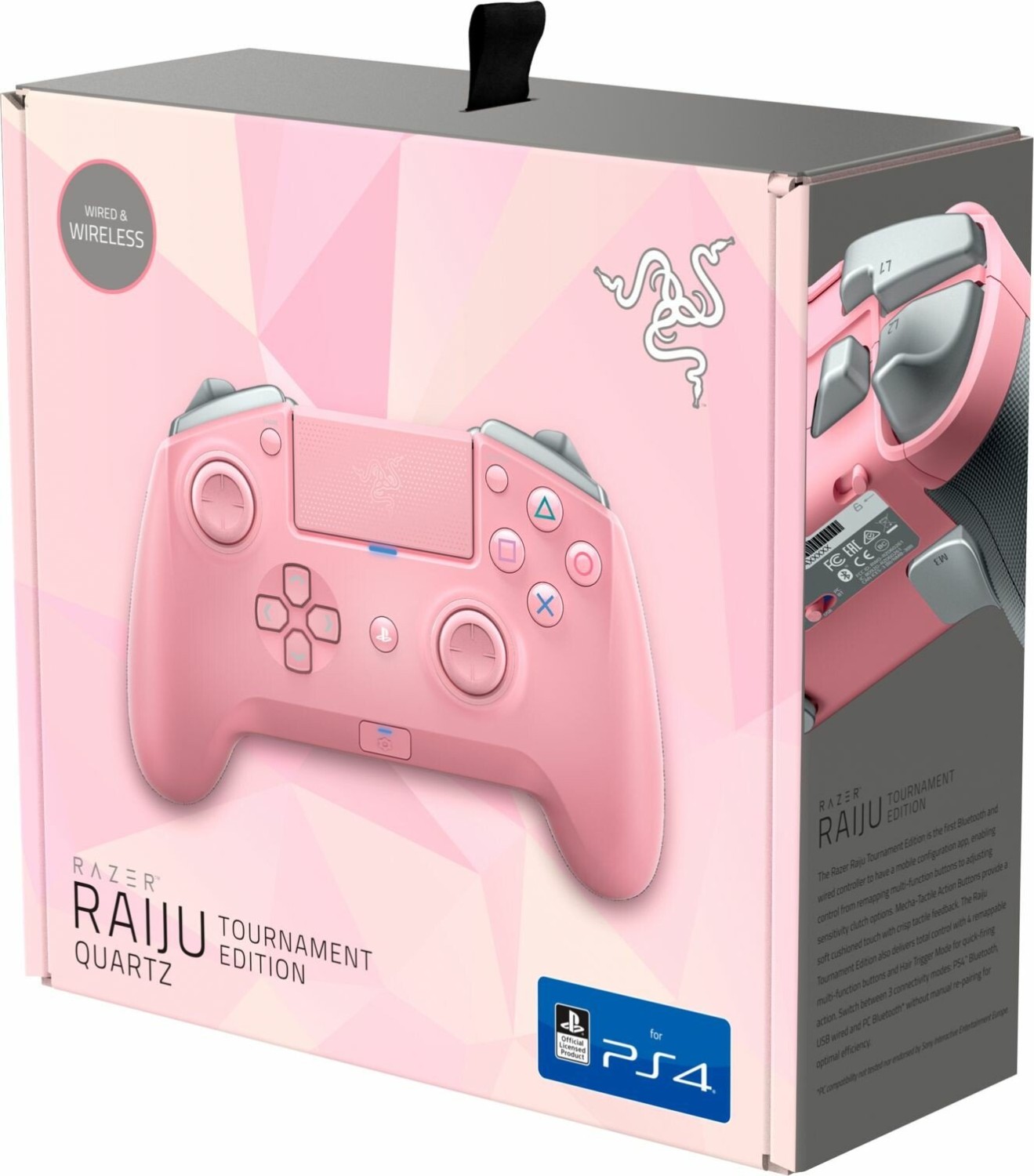 Razer Raiju Tournament Edition wireless controller quartz pink (PC
