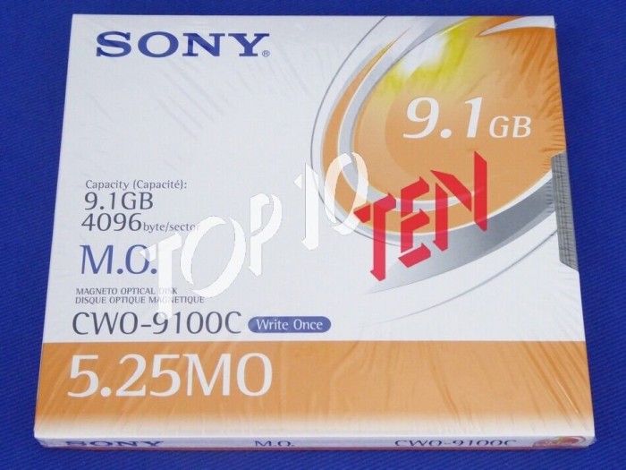 Sony MO-Disk 5.25" WORM, 9.1GB