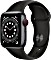 Apple Watch Series 6 (GPS + Cellular) 40mm Aluminium space grau mit Sportarmband schwarz (M06P3FD)