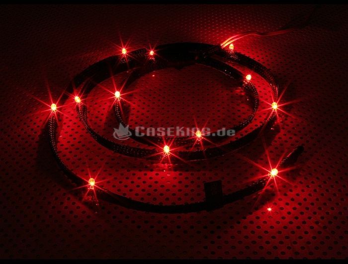NZXT Sleeved LED Kit czerwony 200cm, 24 LED