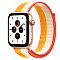 Apple Watch SE (GPS + Cellular) 44mm gold mit Sport Loop indischgelb/weiß (MKT23FD)