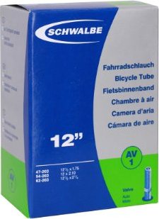 Schwalbe Fahrradschlauch Av1 12" Av1 47/62-203 Ek Agv 40 Mm Schlauch Schwarz 