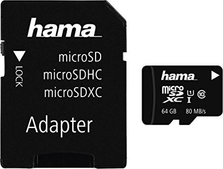 Hama R80 microSDXC 64GB Kit, UHS-I U1, Class 10