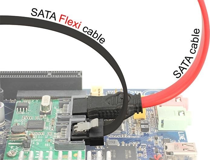 DeLOCK Flexi SATA 6Gb/s Kabel schwarz 0.3m, gerade/gerade