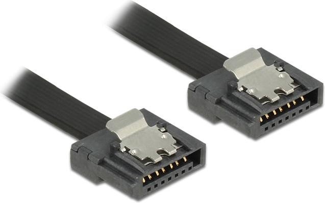 DeLOCK Flexi SATA 6Gb/s Kabel schwarz 0.5m, gerade/gerade