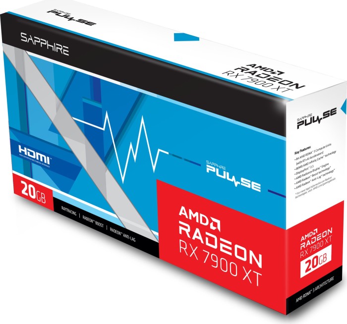 Sapphire Pulse Radeon RX 7900 XT, 20GB GDDR6, 2x HDMI, 2x DP, lite retail
