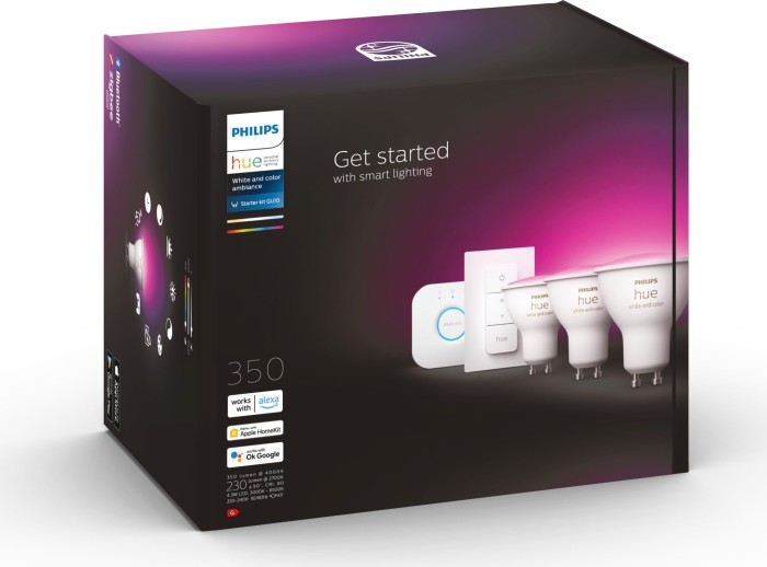 Philips Hue White and Color Ambiance 350 GU10 4.3W Starter-Kit