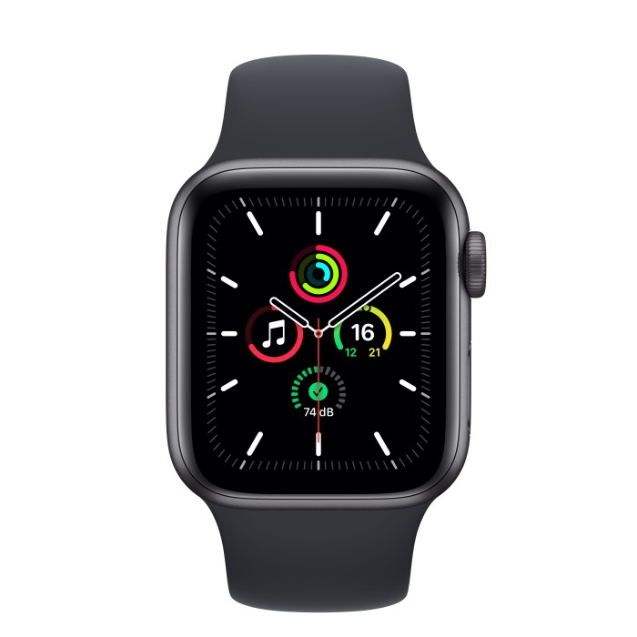 Apple Watch SE (GPS + Cellular) 40mm space grau mit Sportarmband Mitternacht