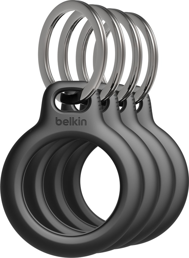 mit schwarz, € AirTag Geizhals für Schlüsselanhänger 29,00 Preisvergleich (2024) | Secure Holder Belkin Apple ab Deutschland 4er-Pack