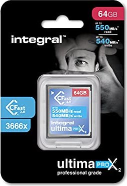 Integral ultima PRO X2 R550/W540 CFast 2.0 CompactFlash Card 64GB