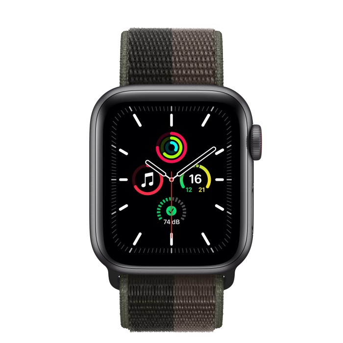 Apple Watch SE (GPS + Cellular) 40mm space grau mit Sportarmband Tornado/grau