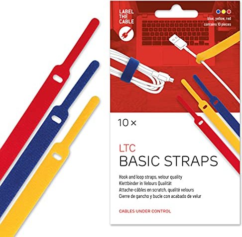 LABEL THE CABLE LTC Basic Strap, 10er-Pack, blau/gelb/rot