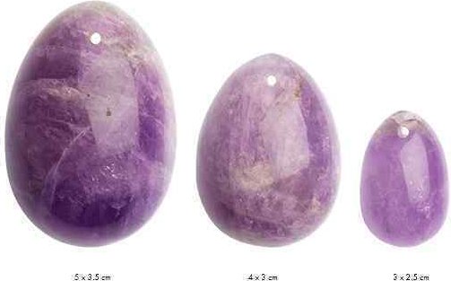 La Gemmes Yoni-Egg zestaw pure amethyst, 3-częściowy