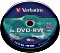 Verbatim DVD-RW 4.7GB, 4x, Cake Box 10 sztuk (43552)