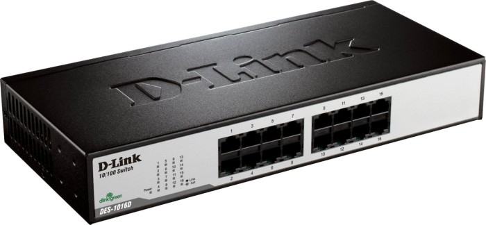 D-Link DES-1000 desktop switch, 16x RJ-45
