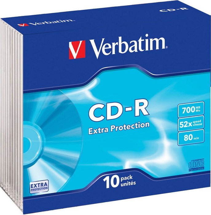Verbatim Extra Protection CD-R 80min/700MB, 52x, 10er Slimcase