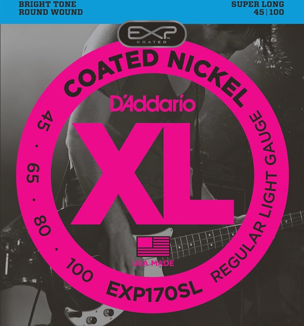D'Addario EXP Coated nikiel Wound bas Light, Super Long Scale