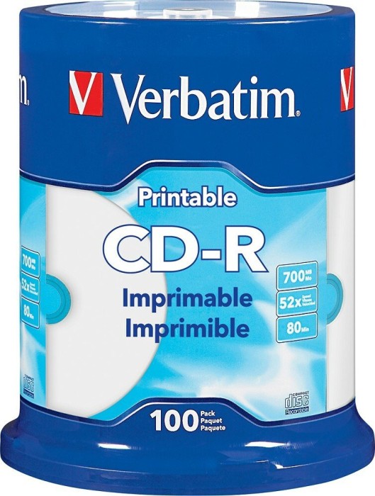 Verbatim DataLife CD-R 80min/700MB 52x, 100er Spindel printable white