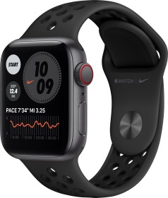 Apple Watch Nike SE (GPS + Cellular) 40mm space grau mit Sportarmband anthrazit/schwarz