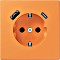 Jung seria LS SCHUKO-gniazdko z ładowarka USB Safety+, pomarańczowy clair (LC 1520-15 CA225)