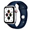 Apple Watch SE (GPS + Cellular) 44mm silber mit Sportarmband abyssblau (MKRY3FD)