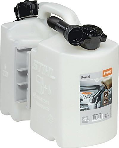 SWS Kombi kanister - 5L + 3L - topeltkanister - kütuse- ja ketiõli kanister  - läbipaistev Benzinkanister - 2 täitmissüsteemiga hind
