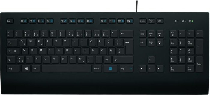 Logitech Corded Keyboard for Business K280e, schwarz, USB, DE