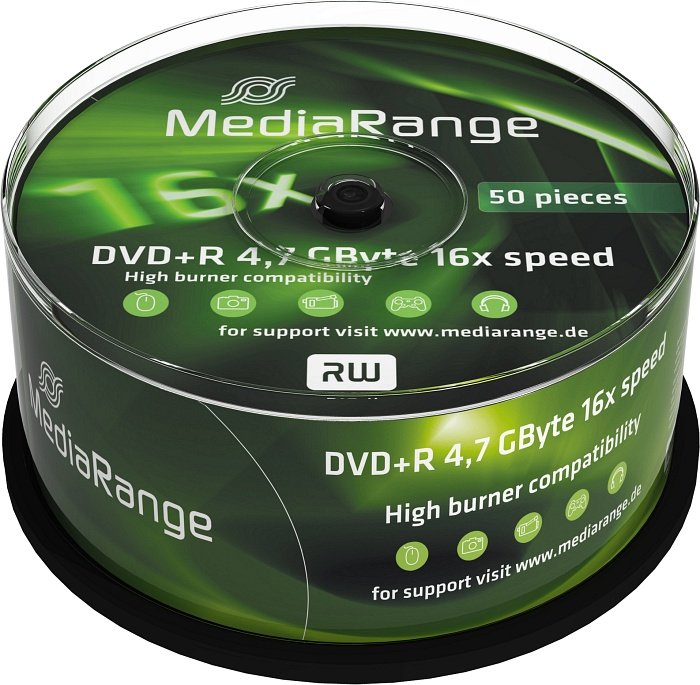 MediaRange DVD+R 4.7GB 16x, 50er Spindel