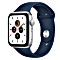 Apple Watch SE (GPS) 44mm silber mit Sportarmband abyssblau (MKQ43FD)