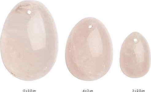 La Gemmes Yoni-Egg zestaw rose quartz, 3-częściowy
