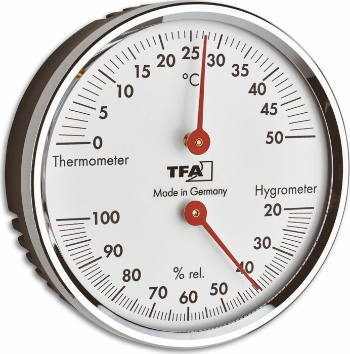 TFA Dostmann Thermo-Hygrometer Wetterstation Analog silber