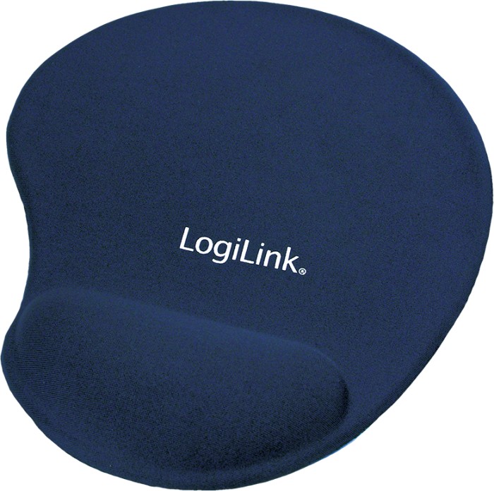LogiLink Mauspad mit Silikon Gel Handauflage, blau