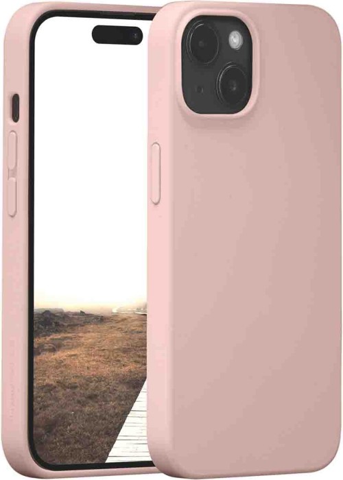 DBRAMANTE Monaco Silkon Case mit MagSafe für iPhone 15, pink sand