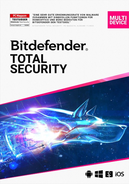 BitDefender Total Security 2022, 5 User, 2 Jahre, ESD (deutsch) (Multi-Device)